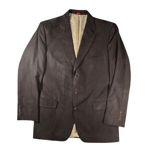 Etienne Aigner Blazer Mens 42 Long Brown Faux Suede Sport Coat Made In Poland